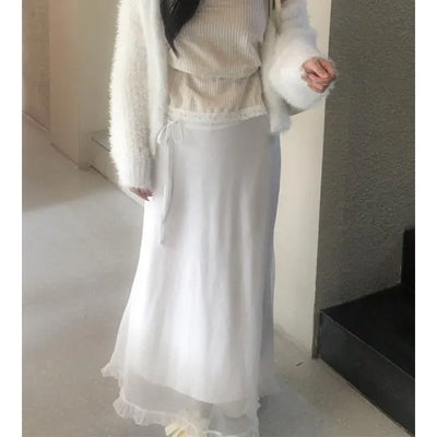 Charrur Strap Frill Maxi Skirt