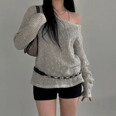 Wool Bocashi Loose Off Knit