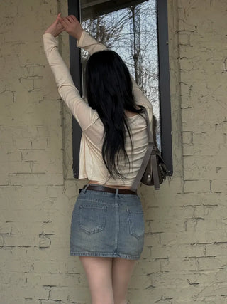 Ribbon Flower Lace Crop Nashi Cardigan