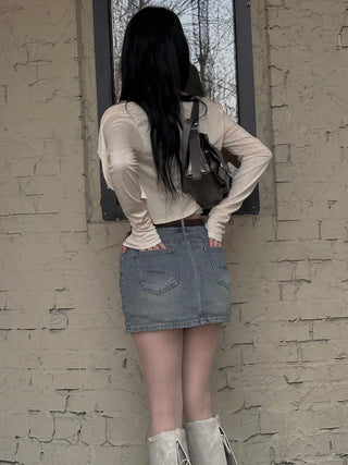 Ribbon Flower Lace Crop Nashi Cardigan