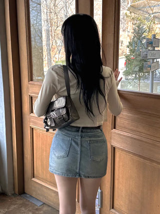 Ribbon Flower Lace Crop Nashi Cardigan
