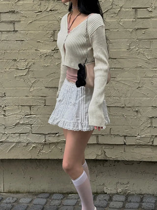 Rosie Crop Team Button Knit Cardigan