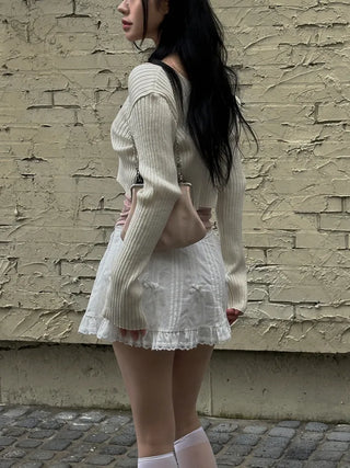 Rosie Crop Team Button Knit Cardigan