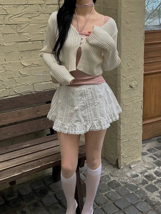 Rosie Crop Team Button Knit Cardigan