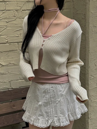 Rosie Crop Team Button Knit Cardigan