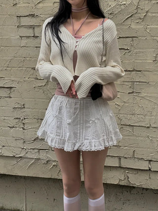 Rosie Crop Team Button Knit Cardigan