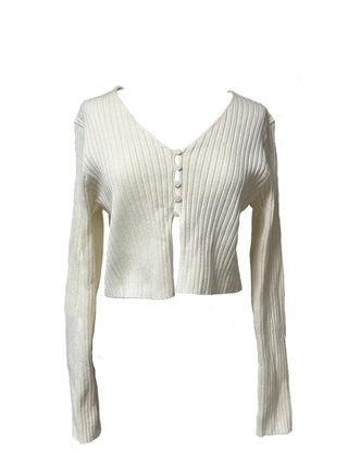 Rosie Crop Team Button Knit Cardigan