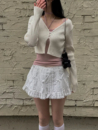 Rosie Crop Team Button Knit Cardigan