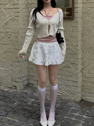 Rosie Crop Team Button Knit Cardigan