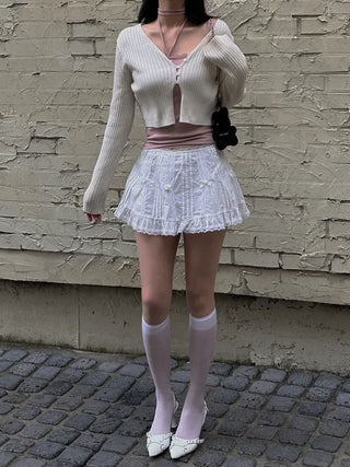Rosie Crop Team Button Knit Cardigan