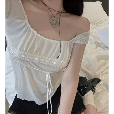 Angel Sheer Ribbon Blouse Top