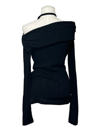 Golji Strap Team Shirring Off-Shoulder Tee