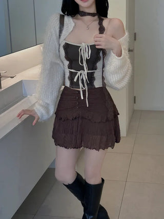 Latte Hairy Fur Bolero