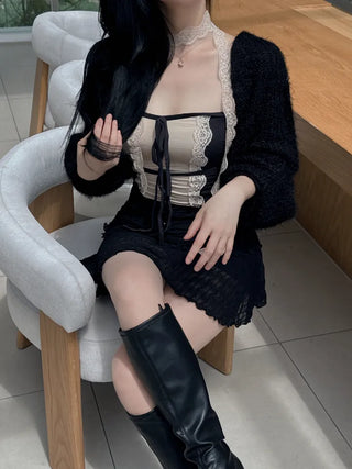 Latte Hairy Fur Bolero