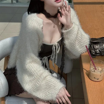 Latte Hairy Fur Bolero