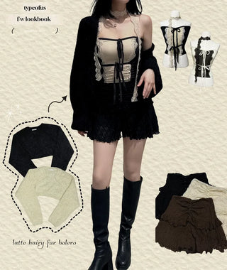 Latte Hairy Fur Bolero