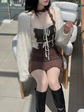 Latte Hairy Fur Bolero