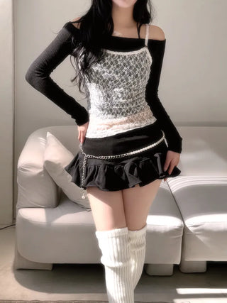 Romantic see-through lace sleeveless