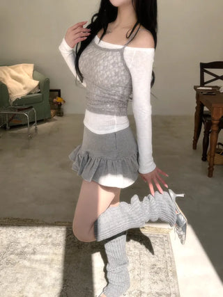 Romantic see-through lace sleeveless