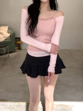 Romantic see-through lace sleeveless