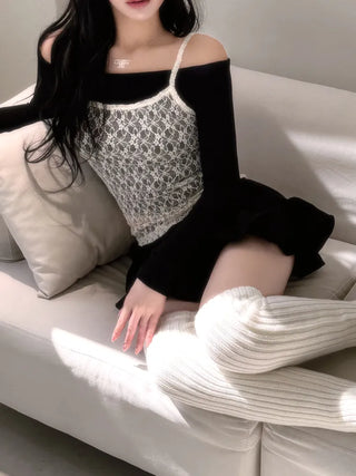 Romantic see-through lace sleeveless
