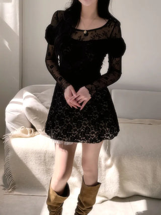 Spring flower lace layered top