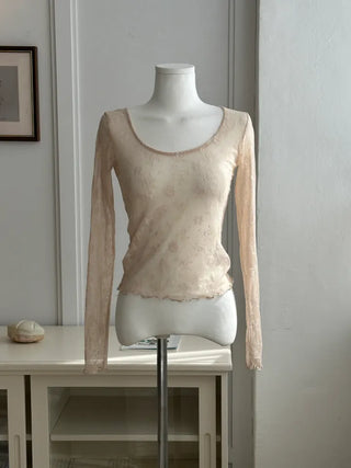 Spring flower lace layered top