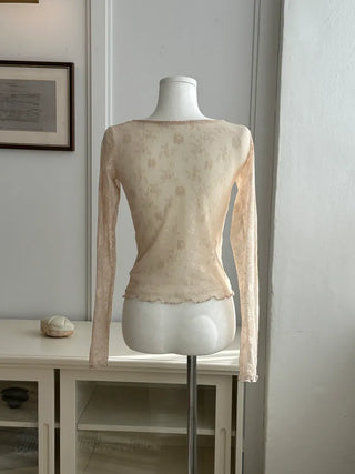 Spring flower lace layered top