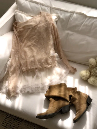 Spring flower lace layered top