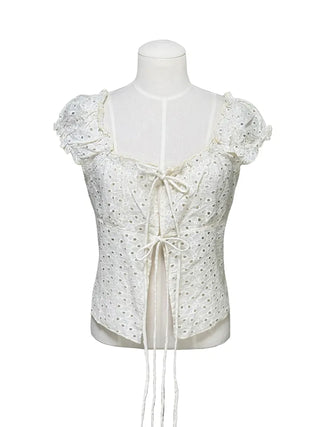 French punching frill blouse
