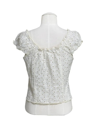 French punching frill blouse