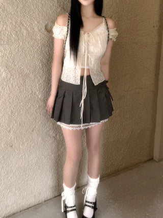 French punching frill blouse