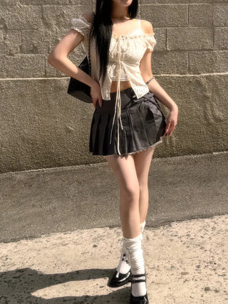 French punching frill blouse