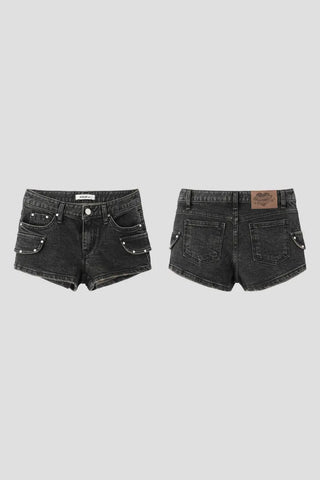 Studded Black Cargo Shorts