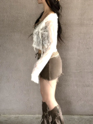 Blooming Lace Frill Cardigan