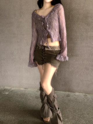 Blooming Lace Frill Cardigan