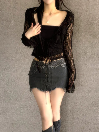 Blooming Lace Frill Cardigan