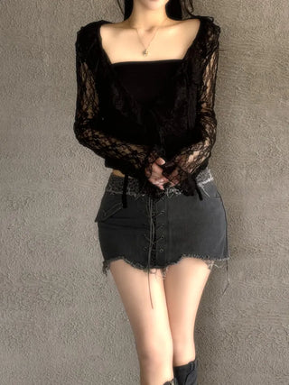 Blooming Lace Frill Cardigan