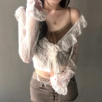 Blooming Lace Frill Cardigan