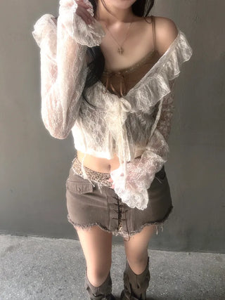 Blooming Lace Frill Cardigan