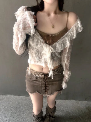 Blooming Lace Frill Cardigan