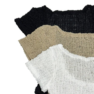 Seersucker backstrap U-neck crop top