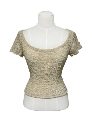 Seersucker backstrap U-neck crop top