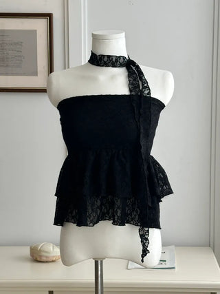 Lenny Cancan lace flare top