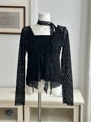 Lenny Cancan lace flare top