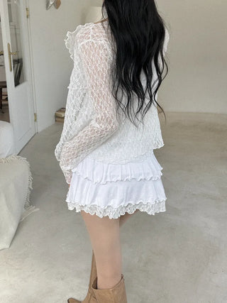 Lenny Cancan lace flare top