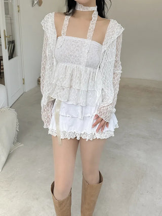 Lenny Cancan lace flare top
