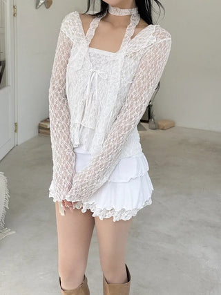 Lenny Cancan lace flare top