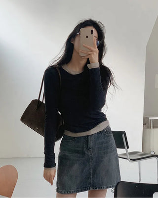 (Skort) Denim Skirt Pants - 4 sizes