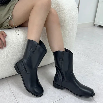 Odis Lovely Western Short Fall Ankle Half Boots (3cm)